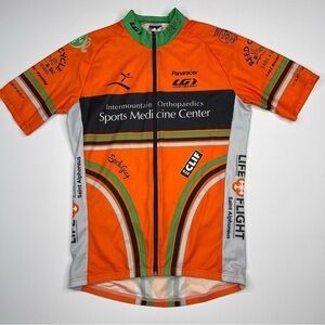 Louis Garneau Cycling Jersey Short Sleeve Full Zip Pockets Summer Orange Unisex